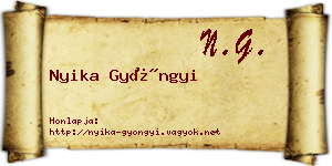 Nyika Gyöngyi névjegykártya